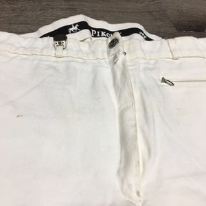 Full Seat Breeches *gc, older, dingy, stained seat & legs, puckers, stains, yellowed, stretched?