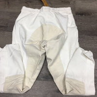 Full Seat Breeches *gc, older, dingy, stained seat & legs, puckers, stains, yellowed, stretched?
