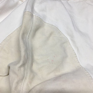 Full Seat Breeches *gc, older, dingy, stained seat & legs, puckers, stains, yellowed, stretched?