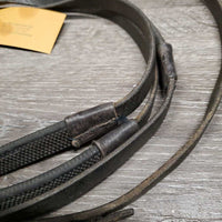 Rubber Reins *gc, dry, thin spots, rubs, creases, older, mnr dirt, faded