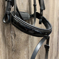 Rsd Padded Dressage Bridle, crank, flash, Rubber Lined Reins *like new, mnr dirt
