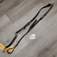 v.Thick Leather Side Reins, Swivel Center *gc, older, xholes, rubs