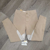 JUNIORS Hvy Cotton Pull On Breeches *gc, stains/discolored, v.pilly knees, seam puckers, faded
