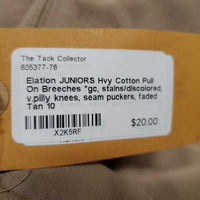 JUNIORS Hvy Cotton Pull On Breeches *gc, stains/discolored, v.pilly knees, seam puckers, faded
