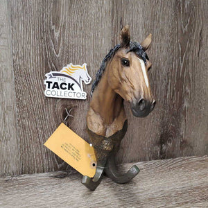 Ceramic Bay Horse Head Wall Mount Hook, styrofoam box *like new/xc, older, peeling box