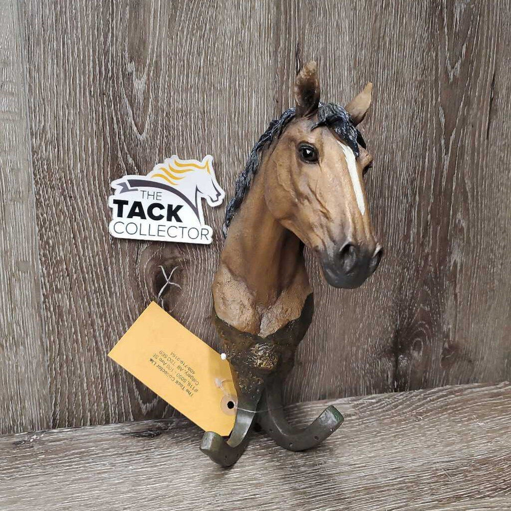 Ceramic Bay Horse Head Wall Mount Hook, styrofoam box *like new/xc, older, peeling box