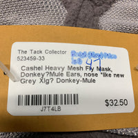 Heavy Mesh Fly Mask, Donkey?Mule Ears, nose *like new
