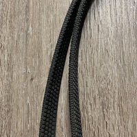 Rolled Leather Bridle, Rubber Reins, Clinker *NO Flash, clean, white film, xholes, v.dry, v.stiff, STUCK browband *Reins: new
