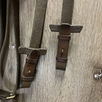 Padded Rsd Bridle, Wide Flat Braided Reins, Bit, buckles *NO Flash, gc, older, clean, stiff, dry, faded, stains, xholes, stitching
