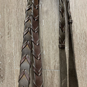 Padded Rsd Bridle, Wide Flat Braided Reins, Bit, buckles *NO Flash, gc, older, clean, stiff, dry, faded, stains, xholes, stitching