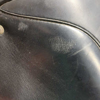 17.5 Adj *W - 5.5" Schleese JES Dressage Saddle, Navy Cotton Schleese Cover, Lg Front Blocks, Rear Gusset Panels, Air Panels, Flaps: 17.75"L x 12"W Serial #: 3-17.5 1198H1101
