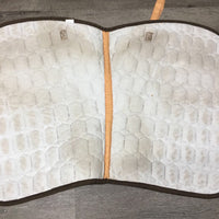 Quilt Jumper Saddle Pad, piping, tabs *gc, clean, hairy, stains, older, faded
