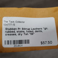 Pr Stirrup Leathers *gc, rubbed, stains, faded, dents, creases, dry
