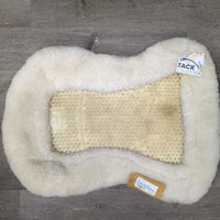 Non - Slip Gummy Rolled Sheepskin Half Pad *gc, clean, bubbled/stiff side, rough/thin edge, mnr dirt, hair, residue
