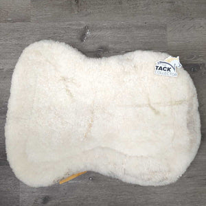 Non - Slip Gummy Rolled Sheepskin Half Pad *gc, clean, bubbled/stiff side, rough/thin edge, mnr dirt, hair, residue