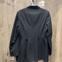 Hvy Dressage Show Jacket , velvet collar *gc, older, mnr dirty, hair, undone lining seam
