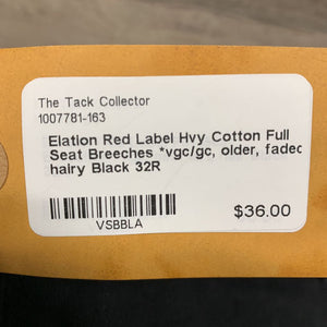 Hvy Cotton Full Seat Breeches *vgc/gc, older, faded, hairy