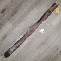 Padded Leather Girth, x1 *gc, clean, older, hairy seams, dirt, rubs, stains, curled edge
