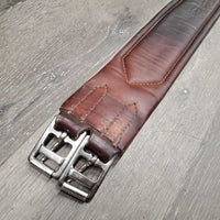 Padded Leather Girth, x1 *gc, clean, older, hairy seams, dirt, rubs, stains, curled edge
