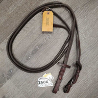 Pr Thick Rubber Reins, buckles *gc, clean, rubs, twists, dirt, loose keeper, twisted liner, thin rubber edges
