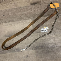 Flat Leather Lead Shank, 30" Nose Chain *gc/fair, v.chewed, curled, rubs, stains, slices
