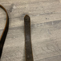 74" Soft Flat Leather Lead Shank, 24" Nose Chain *gc, clean, rust, scraped, twist, dents edges
