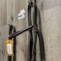 Narrow Soft Rsd Bridle, Braided Reins *gc, rubs, clean, faded, dirt residue, loose hook, bent nose
