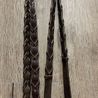 Narrow Soft Rsd Bridle, Braided Reins *gc, rubs, clean, faded, dirt residue, loose hook, bent nose
