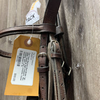 Narrow Rsd Bridle *gc, older, loose & tight keepers, film, residue, stiff, dry, creases, loose hook
