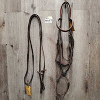 Rsd/FS Monocrown Figure 8 Bridle, Buckles, Soft Rubber Reins *gc, clean, older, faded, scraped & dry edges, xholes
