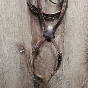 Rsd/FS Monocrown Figure 8 Bridle, Buckles, Soft Rubber Reins *gc, clean, older, faded, scraped & dry edges, xholes