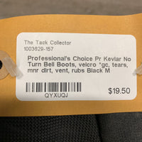 Pr Kevlar No Turn Bell Boots, velcro *gc, tears, mnr dirt, vent, rubs
