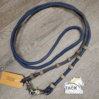 Braided Nylon Vaquero Roping Rein, quick clip ends *gc, dirt, stains, bent, twists
