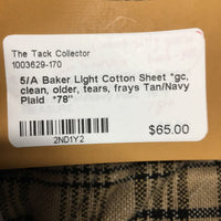 Light Cotton Sheet *gc, clean, older, tears, frays