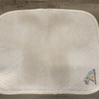 Thin Quilt Baby Pad, embroiderred *fair, clean, dingy, older
