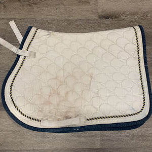 Quilt Jumper Saddle Pad, piping *fair, dingy, stains, clean, thin/holey edges, puckered