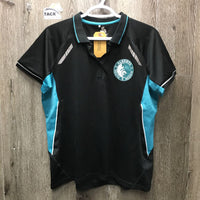 SS Polo Shirt, 1/4 Button Up, Mesh Sides "Alberta South Region" *vgc, mnr hair & snags
