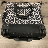 Rolling Equipment Bag, Zip, Wheels, handle *gc/fair, dirt, threads, faded, stretched & ripped mesh pockets, zipper: rips & holes, holey/frayed edges
