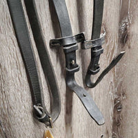 Rsd Thick Double Bridle, Braided Reins *gc/fair, keepers: broken & missing, older, 0 Flash, v.rubbed/holes
