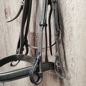 Rsd Thick Double Bridle, Braided Reins *gc/fair, keepers: broken & missing, older, 0 Flash, v.rubbed/holes