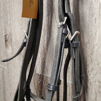 Rsd Thick Double Bridle, Braided Reins *gc/fair, keepers: broken & missing, older, 0 Flash, v.rubbed/holes
