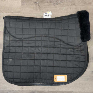 "Steffen Peters" Quilt & Sheepskin Dressage Saddle Pad *gc, clean, hairy, discolored/stains, holey/thin edges, stiff pommel