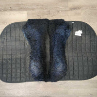 "Steffen Peters" Quilt & Sheepskin Dressage Saddle Pad *gc, clean, hairy, discolored/stains, holey/thin edges, stiff pommel
