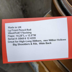 17.5 MW *5" Crosby Close Contact, 2 Billet Guards, Lg Front Pencil Roll, Wool/Felt? Flocking, Flaps: 14.25"L x 12.5"W Serial #: 0545 6 12 4235