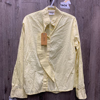 LS Show Shirt,1 Button Collar *gc, mnr stains, threads, older, wrinkled, seam puckers
