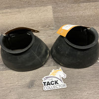 Pr Thick Smooth Rubber Bell Boots, velcro *gc/fair, dirty, rubs, tear/rip, peeling, residue, film
