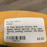 Pr Thick Smooth Rubber Bell Boots, velcro *gc/fair, dirty, rubs, tear/rip, peeling, residue, film
