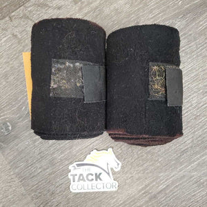 Pr Fleece Polo Wraps *gc, clean, clumpy, discolored edges, edges: pilly & stained