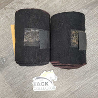 Pr Fleece Polo Wraps *gc, clean, clumpy, discolored edges, edges: pilly & stained

