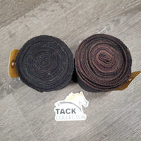 Pr Fleece Polo Wraps *gc, clean, clumpy, discolored edges, edges: pilly & stained
